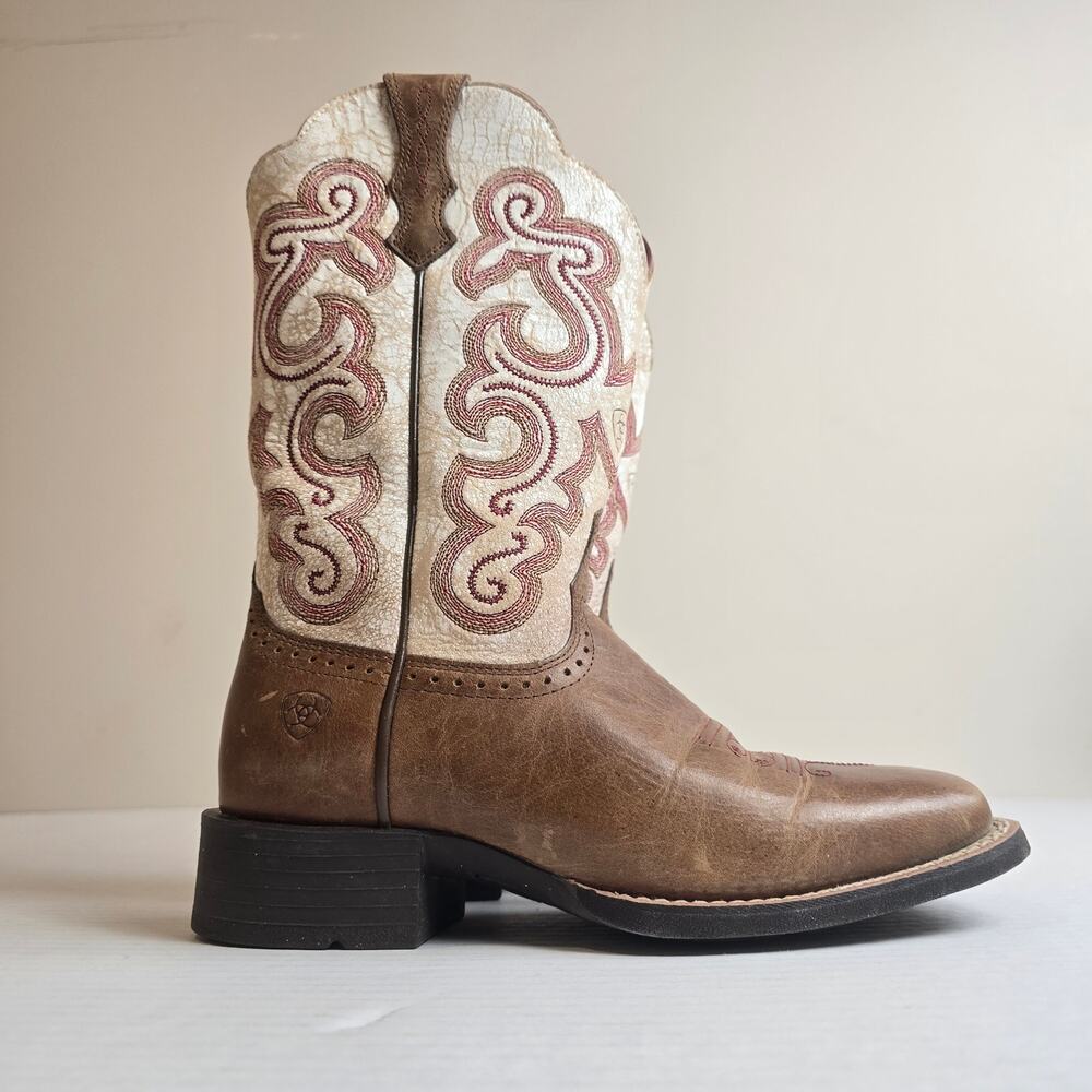 Ariat Womens Quickdraw Western Boots Size 6C WIDE Square Toe Sandstorm Cowgirl